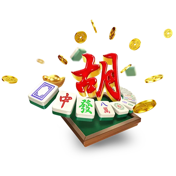 麻将胡了主视觉,展示角色与完整麻将牌面